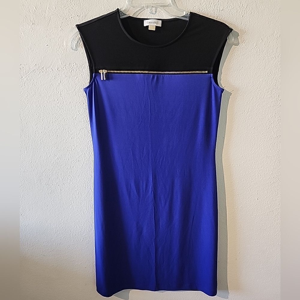 Calvin Klein Women's Size 2 Sheath Dress Purple Black Knee Length